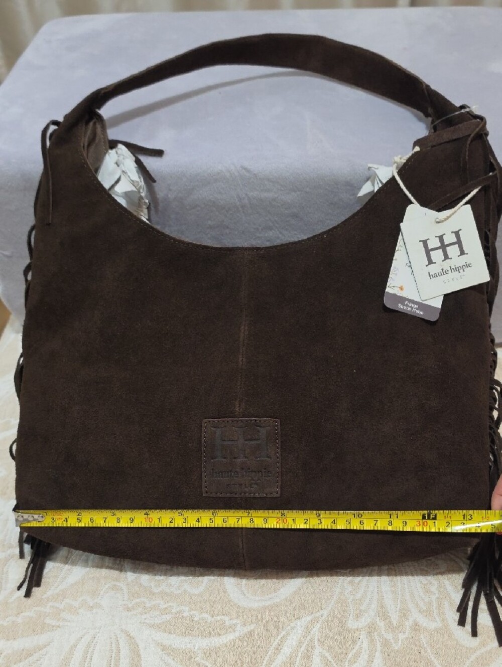 Haute Hippie Suede Fringe Shoulder Bag - Dark Brown - Picture 8 of 10